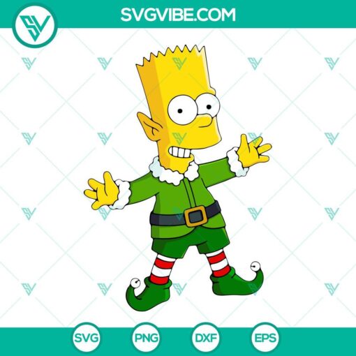 elf bart simpson christmas svg the simpsons svg png dxf eps cricut silhouette 7 mockup