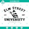 Elm Street Freddy Krueger University SVG Files, Halloween SVG File with horror theme for spooky designs.