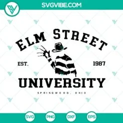 Halloween, SVG Files, Elm Street Freddy Krueger University SVG Files, Halloween 2