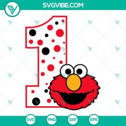 Elmo Birthday SVG File Bundle, 1st Birthday SVG Files, Sesame Street SVG File, 5