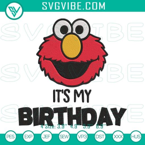 elmo it s my birthday machine embroidery designs muppet party embroidery files mockup