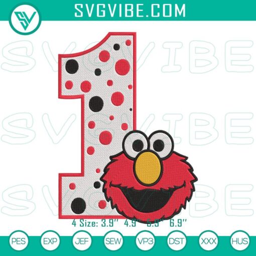 elmo one embroidery designs muppet birthday party embroidery files mockup