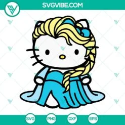 Disney, SVG Files, Elsa Hello Kitty SVG Files, Hello Kitty Disney Princess SVG 2