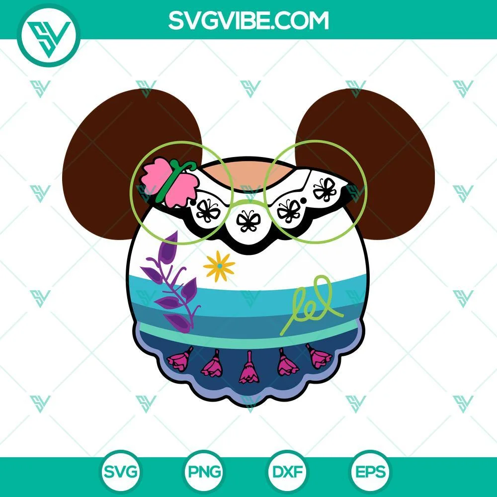 Disney, SVG Files, Encanto Mirabel Madrigal Mouse Ears SVG Download PNG DXF EPS 1