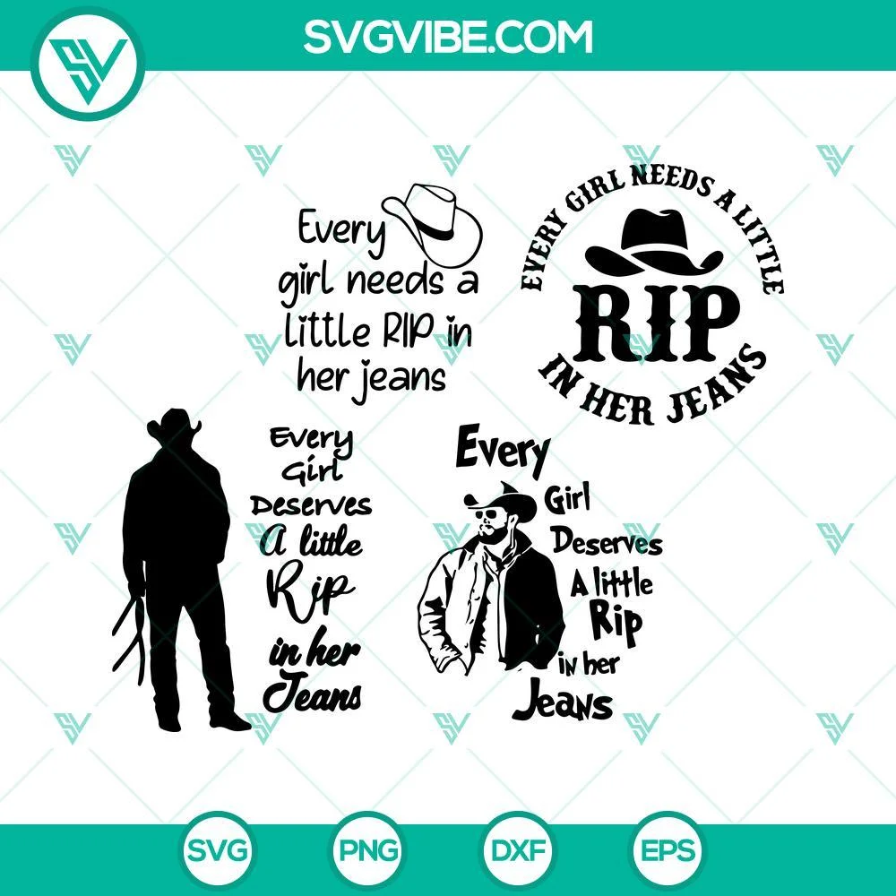 Movies, SVG Files, Every Girl Needs A Little Rip In Her Jeans SVG Image Bundle 1