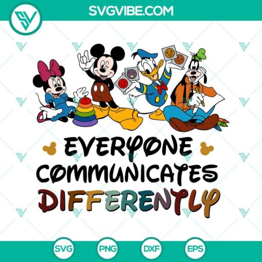 everyone communicates differently svg disney autism awareness svg autism quotes svg png dxf eps 3 mockup