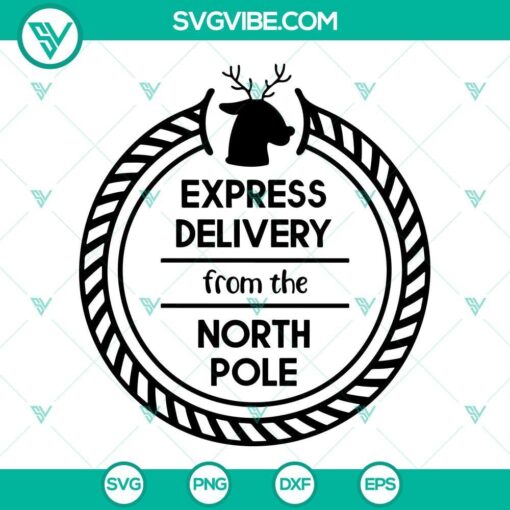 express delivery from the north pole svg png dxf eps cut files for cricut silhouette 6 mockup