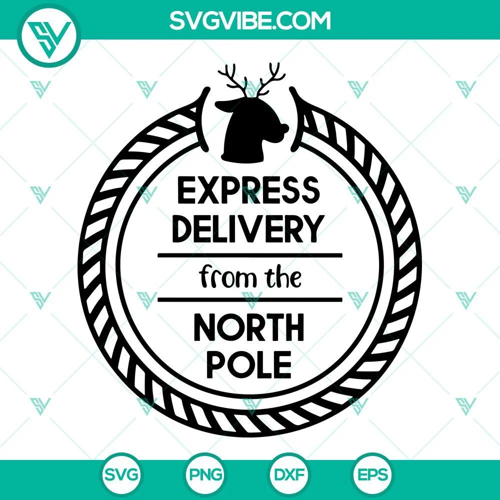 Christmas, SVG Files, Express Delivery From The North Pole SVG Images PNG DXF 1