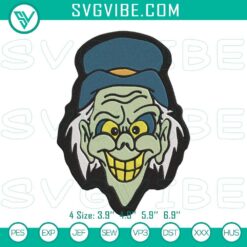 Ezra Haunted Mansion face embroidery files featuring Disney ghost design, perfect for spooky crafts and Halloween projects.