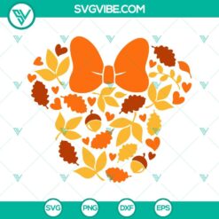 Disney, Fall, Seasons, SVG Files, Fall Autumn Leaves Minnie Mouse Head SVG 4