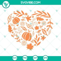 Fall, SVG Files, Fall Heart SVG Download Designs, Autumn Heart SVG Image PNG 17