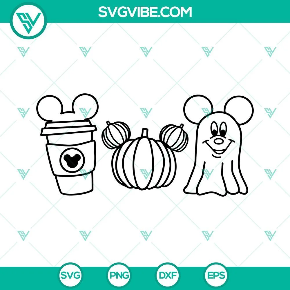 Disney, Halloween, SVG Files, Fall Pumpkin Mickey Halloween SVG Images, Mickey 1