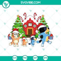 Christmas, Disney, SVG Files, Family Bluey Christmas SVG Files PNG DXF EPS 2