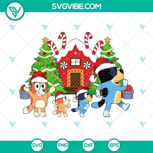 family bluey christmas svg png dxf eps files 6 mockup