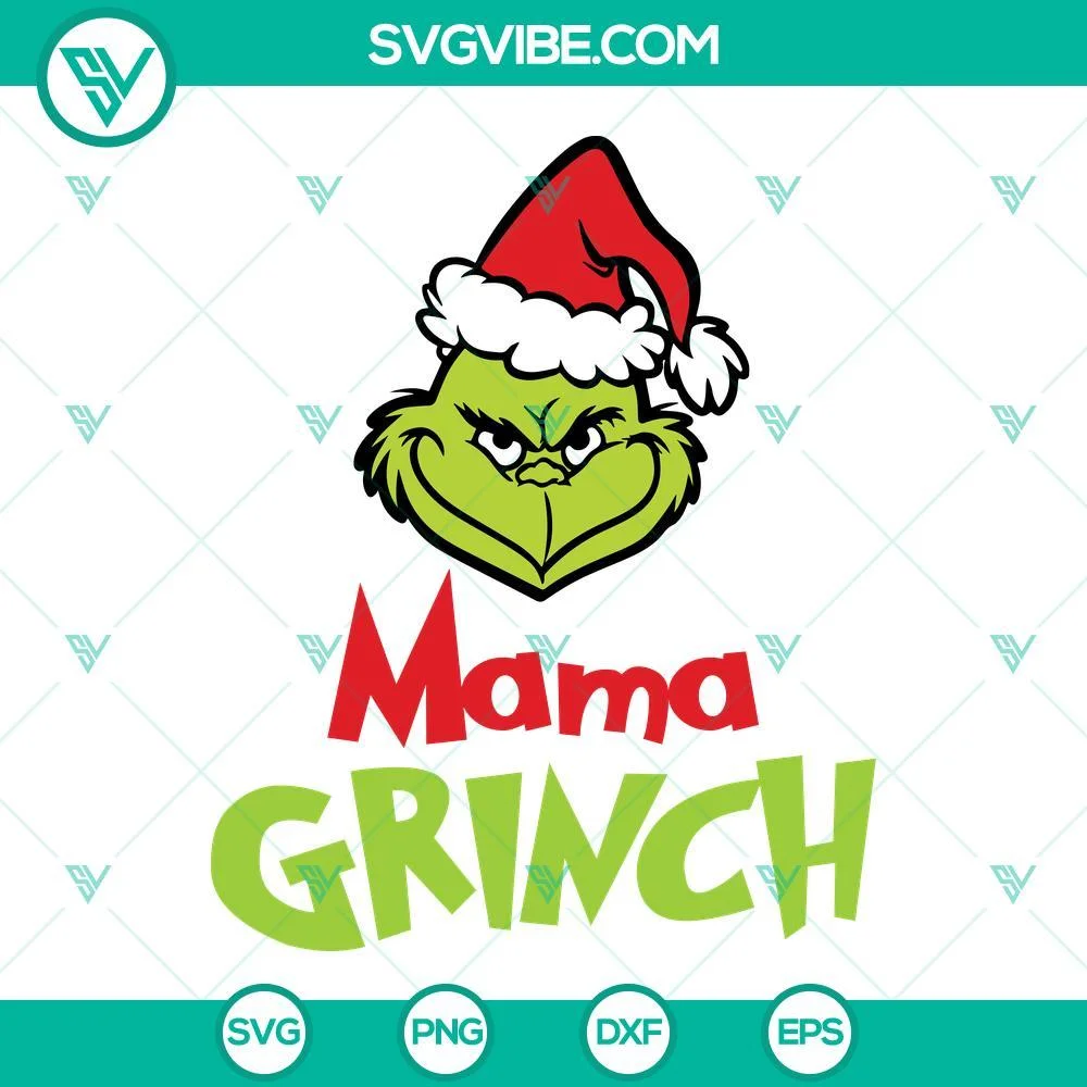 Christmas, SVG Files, Family Grinch SVG File Bundle, Mama Grinch SVG Image, 3