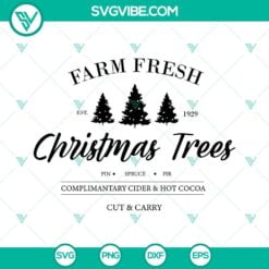 Christmas, SVG Files, Farm Fresh Christmas Trees SVG Download, Farmhouse Merry 2