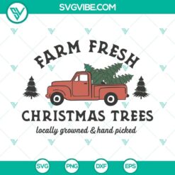 Farm Fresh Christmas Trees SVG Download PNG DXF EPS Cut Files For Cricut
