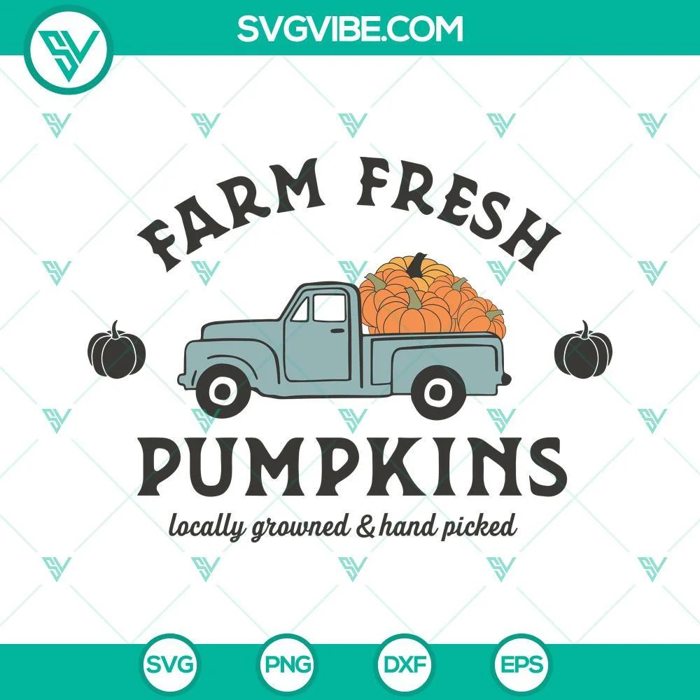 Halloween, SVG Files, Farm Fresh Pumpkins Fall Halloween SVG Images PNG DXF EPS 1