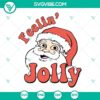 Jolly Santa Claus SVG with Christmas elements, Merry Holiday Cut Files for crafts in PNG, DXF, EPS formats.