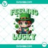 Chucky doll with St Patrick's Day theme, featuring lucky clover, green hat, and festive decorations, in PNG format.