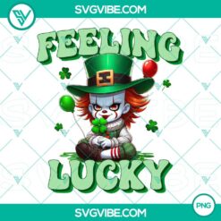 Clown horror killer and St Patrick's Day horror character PNG files for a spooky and festive design theme.