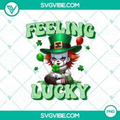 Clown horror killer with St Patrick's Day design, perfect for digital use.