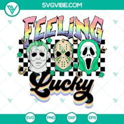 Halloween, St Patrick's Day, SVG Files, Feeling Lucky Horror Characters SVG 6