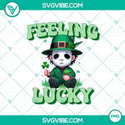 Patrick Day horror movie character PNG file bundle with a lucky theme, perfect for Halloween projects.