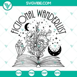 Floral book and wanderlust themed SVG & PNG files for book lovers, in DXF format.