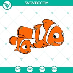 Finding Nemo Bundle SVG images featuring Nemo, Squirt, and Bubbles in yellow. Ideal for ocean-themed crafts.