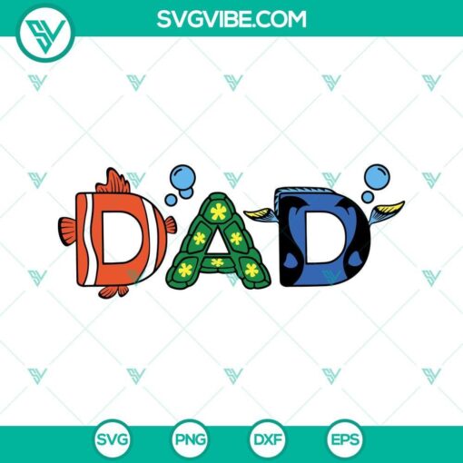 finding nemo dad svg ocean dad svg sea dad disney svg fathers day clown fish svg png dxf eps 1 mockup