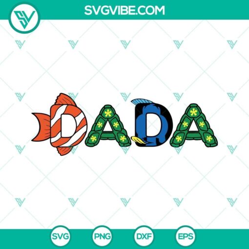 finding nemo dada svg ocean dad svg disney cartoon fathers day svg png dxf eps 4 mockup