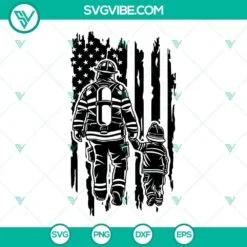 Trending, SVG Files, Firefighter Dad And Son US Flag SVG Files, American 2