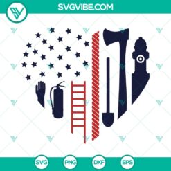 American, SVG Files, Firefighter Heart US Flag SVG Files, Love Fireman SVG 10