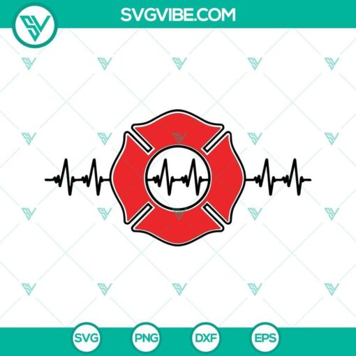 firefighter logo heartbeat svg fire department svg international firefighters day svg png dxf eps 7 mockup