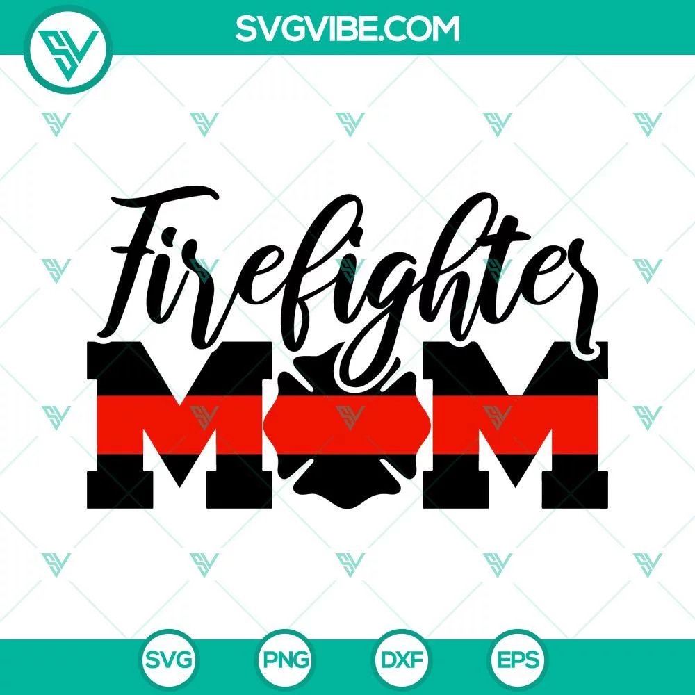 SVG Files, Trending, Firefighter Mom Fire Badge SVG Download, Fire Department 1