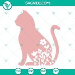 Animals, Cat, SVG Files, Floral Cat SVG Images PNG DXF EPS Files, Cat Flowers 1