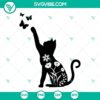 Floral cat SVG files featuring wildflowers, kitten images, and a cat design. Great for crafting projects.