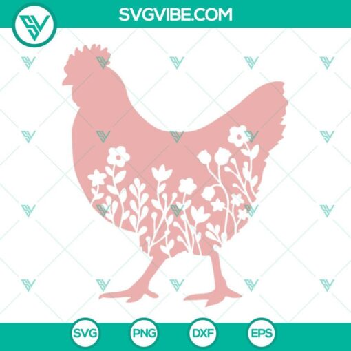 floral chicken svg png dxf eps files chicken flowers svg chicken svg 8 mockup