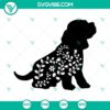 Floral dog SVG with wildflowers and butterflies - puppy digital design files for download.