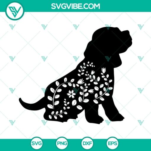 floral dog svg wildflower dog svg dog with butterfly svg puppy svg cute dog lover svg png dxf eps files 2 mockup