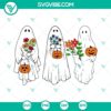 Floral ghost pumpkin Halloween SVG with spooky flowers and ghost design, perfect for Halloween crafts and decorations.