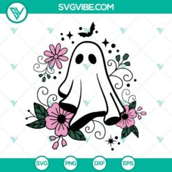 Floral ghost SVG images for Halloween, featuring cute and floral design elements. Perfect for Halloween crafts and decor.