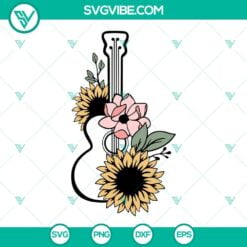 Musics, SVG Files, Floral Guitar SVG Images, Cowgirl SVG Files, Western Country 9