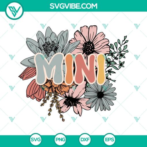 floral mini svg mini svg vintage flowers svg retro mini svg png dxf eps 7 mockup