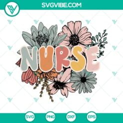 Nurse, SVG Files, Floral Nurse SVG Download, Nurse SVG Image, Wild Flowers SVG 2