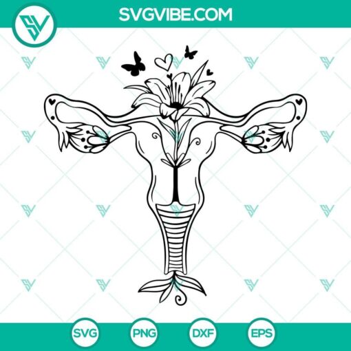 floral uterus svg uterus with flowers and butterflies svg flower uterus svg uterus svg 8 mockup