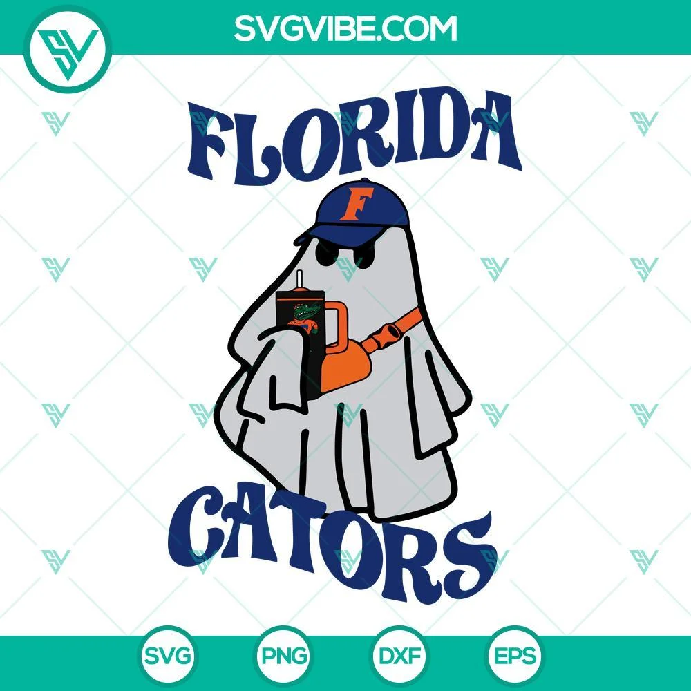 Halloween, Sports, SVG Files, Florida Gators Boo Jee Ghost Halloween SVG Files 1