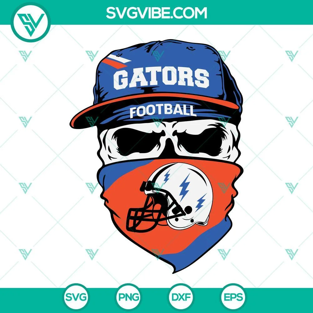 Football, Sports, SVG Files, Florida Gators Skull SVG File, Gators Football SVG 2