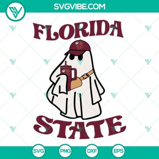 florida state football boo jee ghost halloween svg png dxf eps files 7 mockup